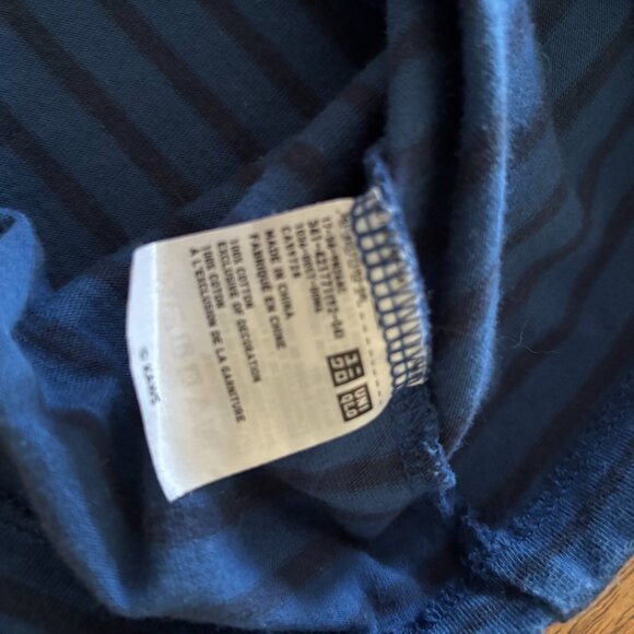 KAWS Uniqlo BFF Stripe Tee T-Shirt Blue Navy stripes Unisex Small - Picture 4 of 7